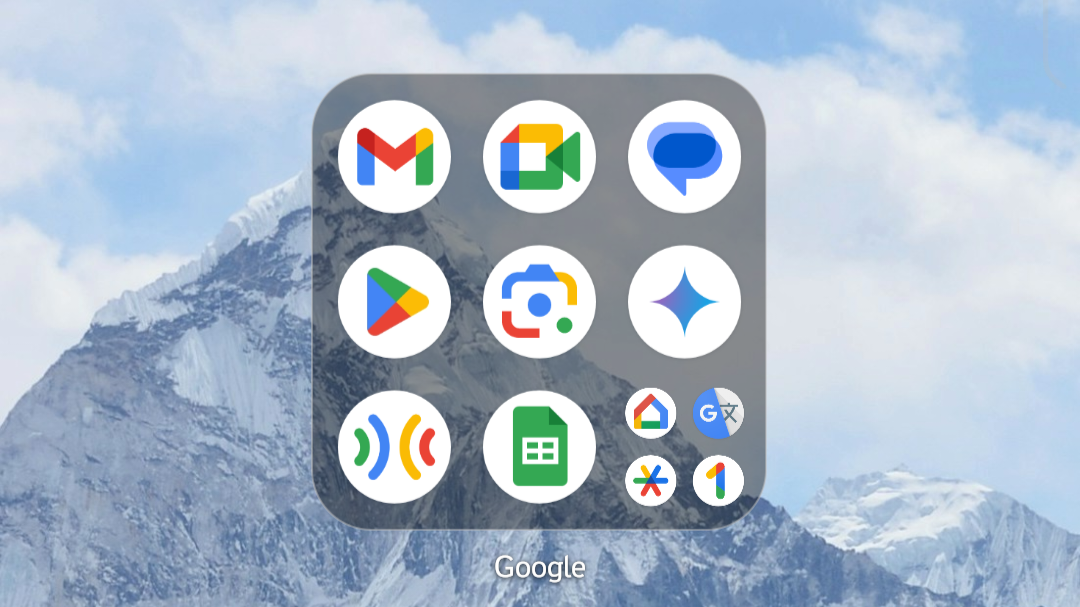 アプリアイコン4個分の大きさのフォルダのスクリーンショット